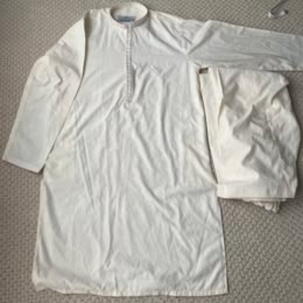 New super soft Boys cream/offwhite Kameez and shalwar set for 11-13 years old